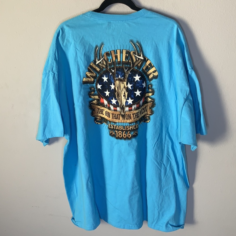Winchester the gun that won the west graphic T-shirt blue 3XL
